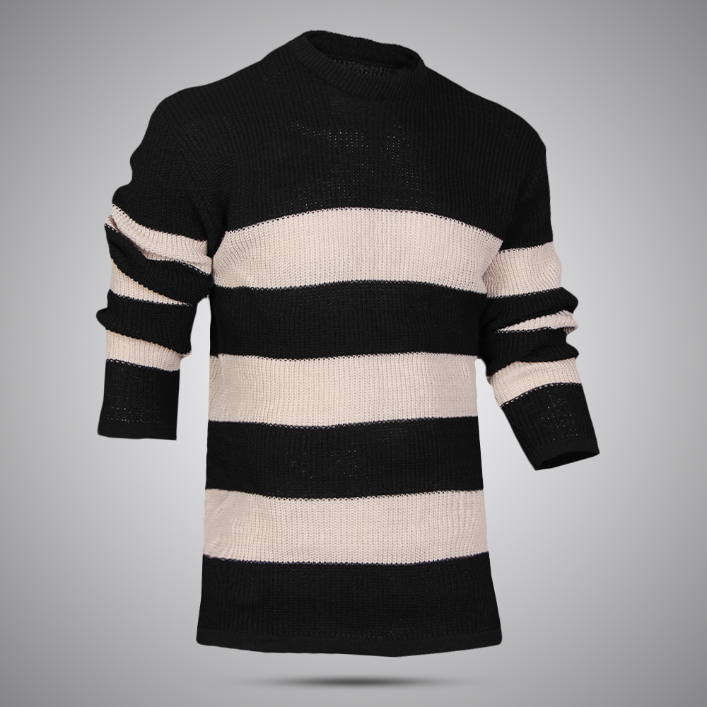 بافت راه راه مشکی کرم